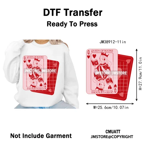 Funny Bookish Romance Reader Book Lovers Motivational Quotes Iron on DTF Washable Transfers Stickers Ready to Press for T-shirts