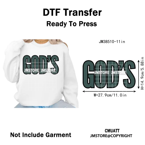 Inspirational God Faith Quotes Good Vibes Blessed Logos Iron on DTF Washable Transfers Stickers Ready to Press for T-shirts Bags