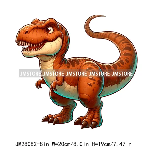 Colorful Dinosaur Baby Animal Thermal Printing Iron On DTF Transfer Stickers Ready To Press For Clothes