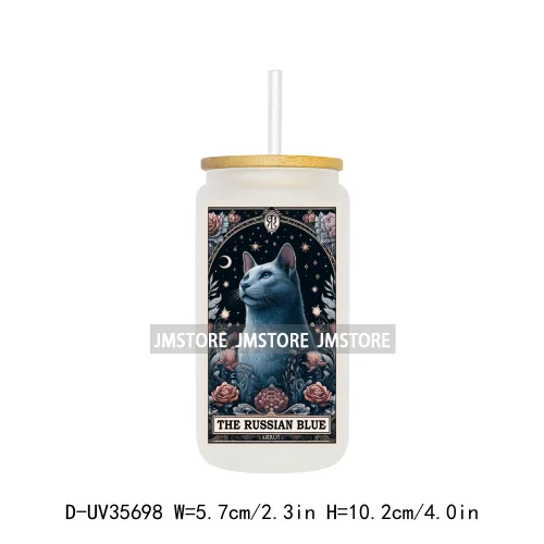 Dog Cat Animals Tarot Card UV Sticker Decals For Libbey Cold Cups Mugs Tumbler Transfer Stickers Waterproof High Quality Labels