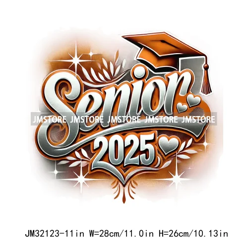 Fashion Senior 2025 Proud Graduate High School Spirit Iron On DTF Transfers Stickers Ready To Press For Sweatshirts Bags