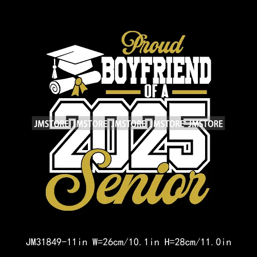 Proud Graduate Family Senior 2025 Dad Mom Brother Sister Iron On DTF Transfers Stickers Ready To Press For Sweatshirts Bags