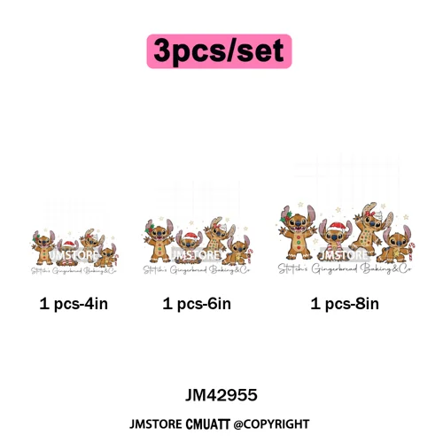 Cartoon Holiday Mouse Gingerbread Baking Christmas Tis The Season Iron on DTF Heat Transfers Stickers Ready to Press for Clothes