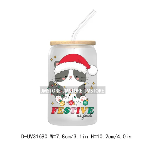 Hot Cocoa Season Western Howdy Ghost Christmas Custom UV DTF Sticker Decals For Libbey Cold Cups Mugs Tumbler Transfer Stickers