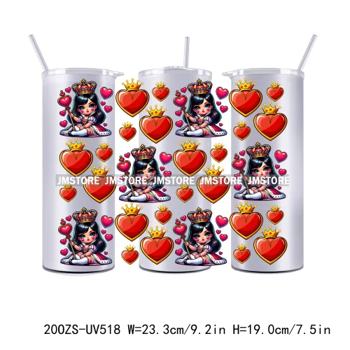 Couple Horror Character Cartoon 20OZ Straight Skinny Tumbler Wrap UV DTF Cup Wraps Custom Label Transfer Sticker Waterproof Logo