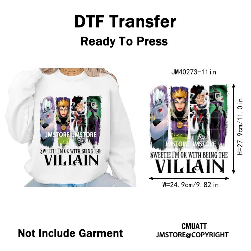 Waiting For Halloween Coquette Bad Girls Friends Wicty Logos Iron on DTF Washable Transfers Stickers Ready to Press for Clothing