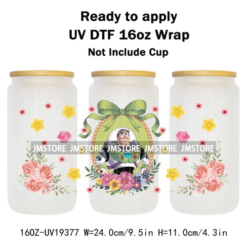 Strawberry Girls Cartoon Magic Mirror UV DTF Transfer Sticker Cup Tumbler Wrap For 16OZ Libbey Glass Wraps Bottle Mug DIY Labels