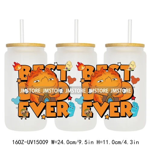 Best Dad Ever Father's Day UV DTF Stickers Ready to Transfer Cup Wrap Custom Labels DIY Craft For Libbey Can Glass Tumblers Mugs