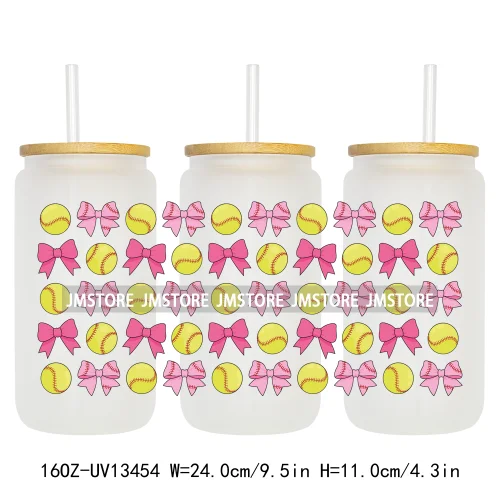 Coquette Baseball Mom Sports UV DTF Stickers Ready to Transfer Cup Wrap Custom Label DIY Craft For Libbey Can Glass Tumbler Mug