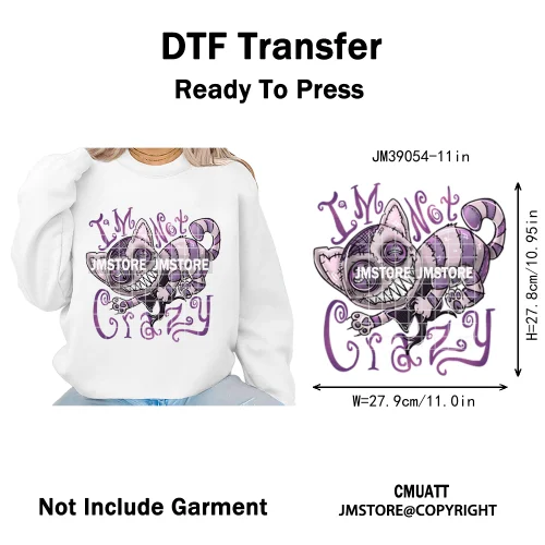 Spooky Scary Vibes Cartoon Halloween Ghost Designs Iron on DTF Washable Heat Transfers Stickers Ready to Press for Textile Bags