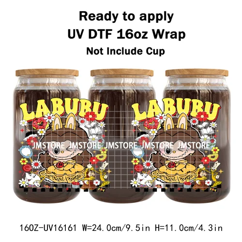 Colorful Cartoon Monster Dolls Princess UV DTF Stickers Ready To Transfer Cup Wrap Custom Labels For Libbey Can Glass Tumbler
