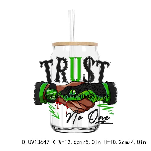 Snack Trust No One UV DTF Transfers Stickers Decals For Libbey Cold Cups Mugs Tumbler Waterproof DIY Logo Hip Pop