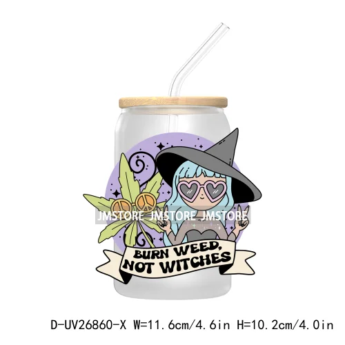 Spooky Halloween Book Club 16OZ UV DTF Cup Wrap Transfer Stickers Custom Labels Waterproof Logo For Libbey Glass Can Fall Season