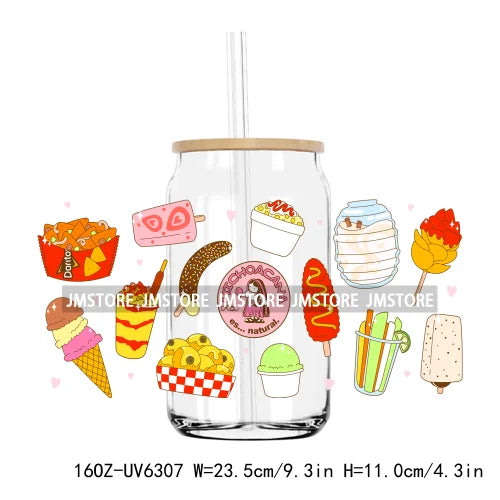 Mexican Food Candy UV DTF Sticker For 16OZ Libbey Glass Cup Can Wrap Transfer Stickers Custom Labels DIY Logo Positive Matters