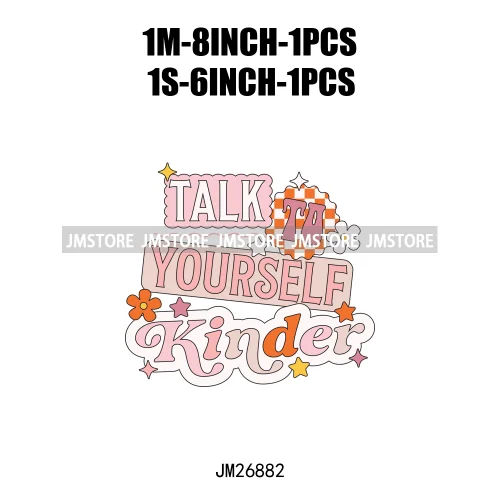 Colorful Talk To Yourself Kinder Positive Quotes Doing My Best Motivational DTF Designs Iron On Transfers Stickers For T-shirts