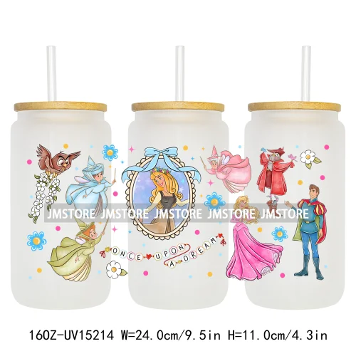 Princess Cartoon Magical Mirror Bow UV DTF Stickers Ready to Transfer Cup Wrap Custom Labels For Libbey Can Glass Tumblers Mugs
