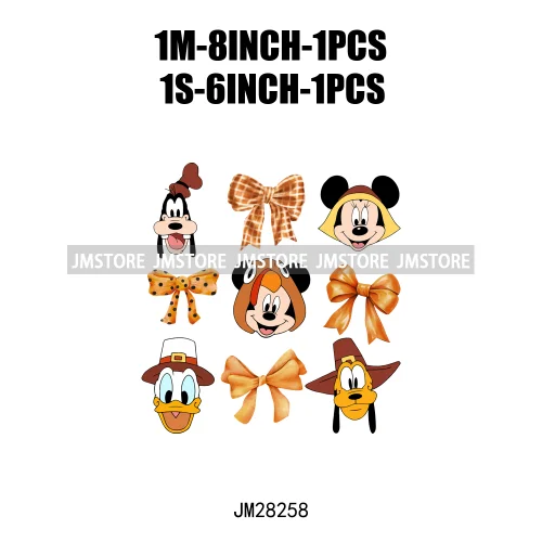 Cartoon Princess Cute Animal Coquette Fall Season Autumn Pumpkin Spice Iron On DTF Transfers Stickers Ready To Press For Clothes