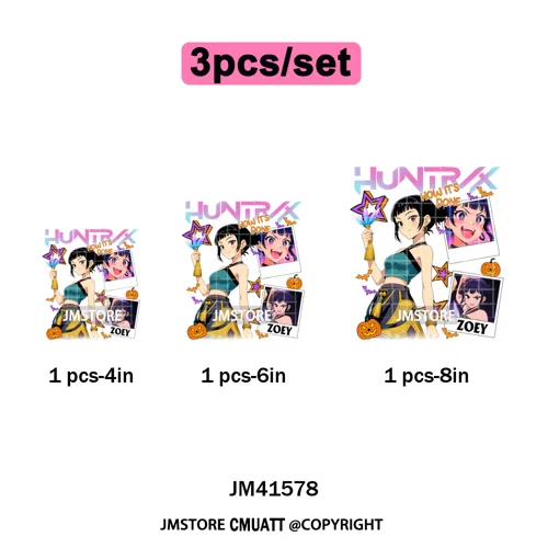 Cartoon Kpop Spooky Boys Girls In This House Era Halloween Iron on DTF Washable Transfers Stickers Ready to Press for Clothes