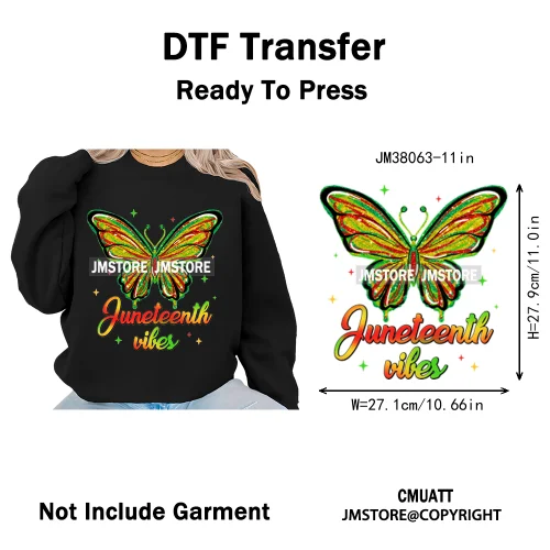 God Says She Is Dope Women Juneteenth 1865 Independence Washable Iron on DTF Transfers Stickers Ready to Press for Clothes