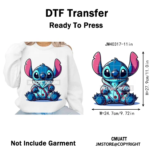 Funny Cartoon Playing Kids Love Character Thermal Printing Iron on DTF Washable Transfers Stickers Ready to Press for T-shirts