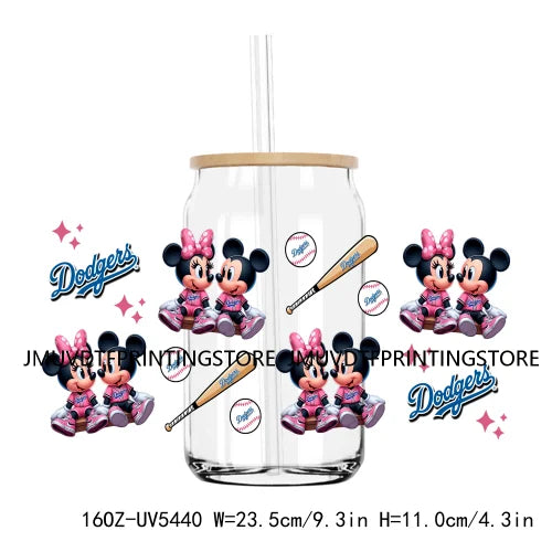 Popular Cartoon Character Sport 16OZ UV DTF Cup Wrap Transfer Stickers Custom Label Durable Waterproof Logo For Libbey Glass Can