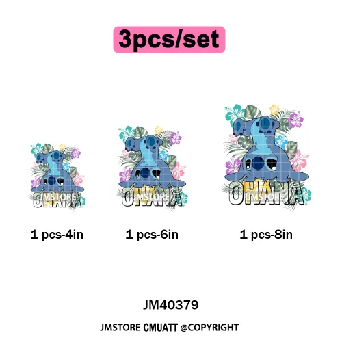 Aloha Flower Summer Vibes Cartoon Animal Vacation Life Designs Iron on DTF Washable Transfers Sticker Ready to Press for Clothes