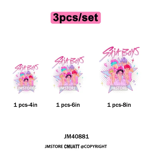 Kpop Movie Style Soda Pop Demon Inspired Movie Girl Dinner Iron on DTF Washable Transfers Stickers Ready to Press for Hoodies