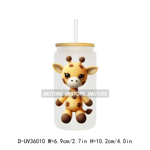 New Knitted Baby Animals UV Sticker Decals For Libbey Cold Cups Mugs Tumbler Transfer Stickers Waterproof High Quality Labels