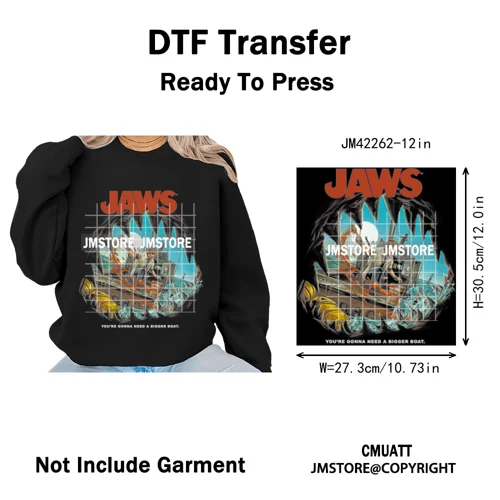 Horror Characters Halftone Movie Shows Scary Halloween Vibes Iron on DTF Washable Transfers Stickers Ready to Press for Clothing