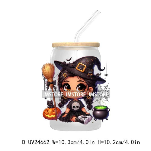 Halloween Latina Princess UV DTF Transfer Stickers Decals For Libbey Cold Cups Mugs Tumbler Custom Waterproof DIY Labels Pumpkin