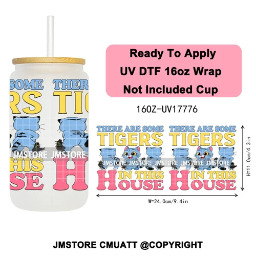 Demon Hunters Kpop Derpy Halloween Mystery Boys UV DTF Stickers Ready To Apply Cup Wrap High Quality For 16OZ Libbey Can Glass
