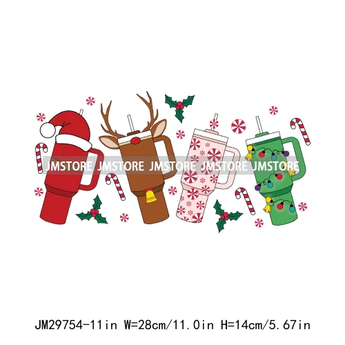 Small Town Fram Fresh Tree Christmas Merry Vibes Ho Ho Ho Santa Deer Iron On DTF Transfers Stickers Ready To Press For Hoodies