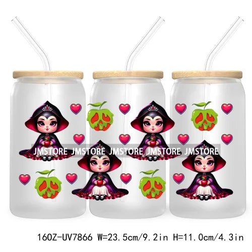 Cute Baby Princess Queen 16OZ UV Cup Wrap DTF Transfer Stickers For Libbey Glass Can Cups Tumbler Waterproof Labels Best Friends