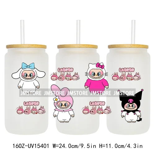 Hot Sale Cute Cartoon Monsters UV DTF Wraps Transfer Sticker DIY Custom Prints High Quality For 16OZ Libbey Glass Can Tumbler