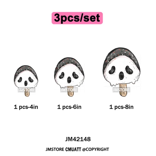 Sweet Christmas Popsicles Spooky Halloween Ice Cream Iron on DTF Washable Transfers Stickers Ready to Press for Clothing Bags