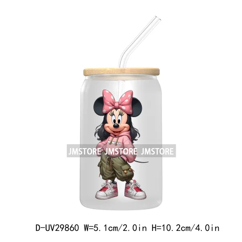 Streetwear Mouse Girl Boy UV DTF Transfer Stickers Decals For Libbey Cold Cups Mugs Tumbler Waterproof Labels Cartoon Characters