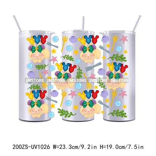 Cute Monster Doll Cartoon Character 20OZ Skinny Tumbler Wrap Ready To Apply UV DTF Transfer Stickers Durable Prints For Tumbler