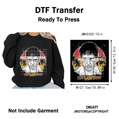 Cool Halftone Horror Killer Characters Scary Halloween Vibes Iron on DTF Washable Transfers Stickers Ready to Press for Clothes