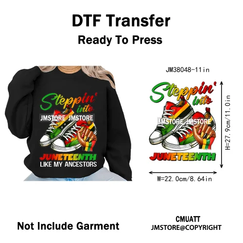 Juneteenth Vibes Black History They Not Like Us Black Queen Washable Iron on DTF Transfers Stickers Ready to Press for Clothing