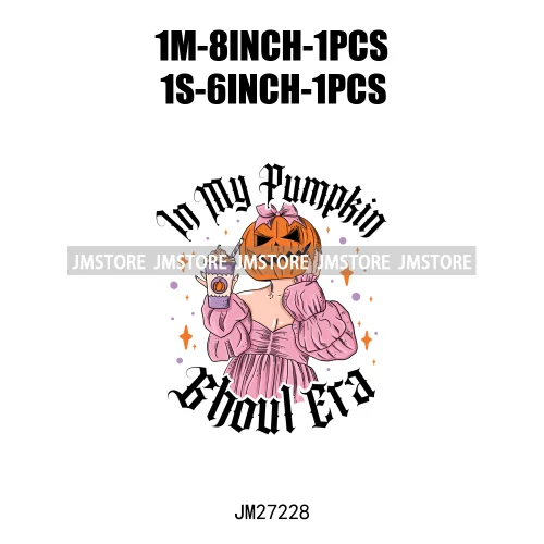 Cartoon Halloween Season Let's Go Ghouls Burn Sage Not Witches Spooky Vibes DTF Iron On Heat Press Transfer Stickers For Clothes