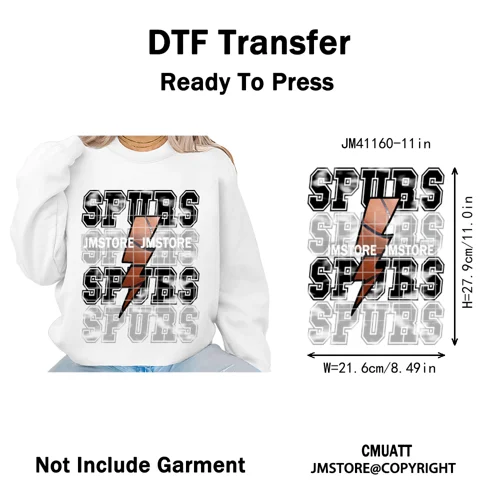 Faux Glitter Leopard Game Day American Football Sport Coquette Iron on Washable DTF Transfer Stickers Ready to Press for Clothes