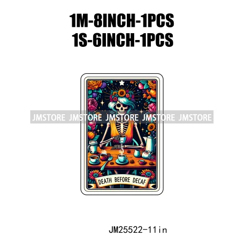 Skeleton La Maestra Chingona Smoke Women Lovers Tarot Card Printing DTF Iron On Transfer Stickers Ready To Press For Clothes Bag