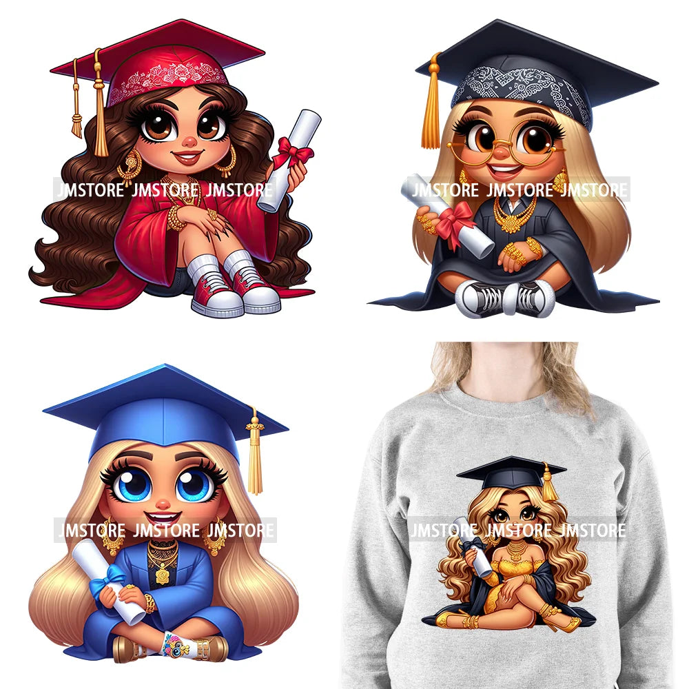 Chicano Graduation Para Mi Familia Si Se Pudo Chicano Educated Latina Sernior School Girls DTF Transfer Stickers For T-shirts