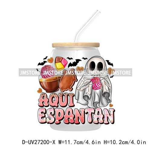 Mexican Ghost Espooky Vibes UV DTF Transfer Stickers Decals For Libbey Cold Cups Mugs Tumbler Waterproof Custom Logo Conchas Boo