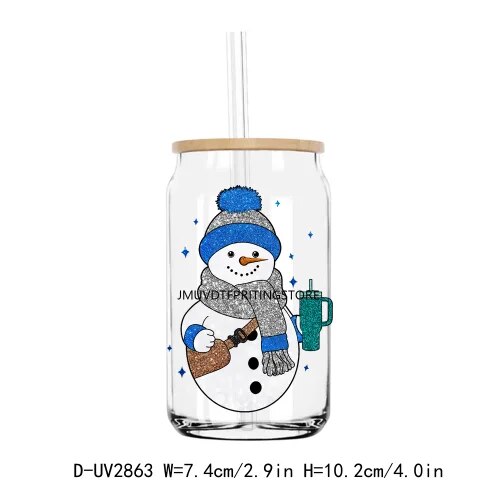 Merry Christmas Deer Gingerbread UV DTF Transfers Stickers Decals For Libbey Cold Cups Mugs Tumbler Waterproof DIY Craft
