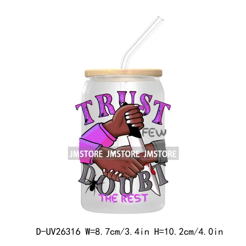 I'm Just Out Here Trusting God UV DTF Transfer Stickers Decals For Libbey Cold Cups Mugs Tumbler DIY Custom Logo Birthday Queen