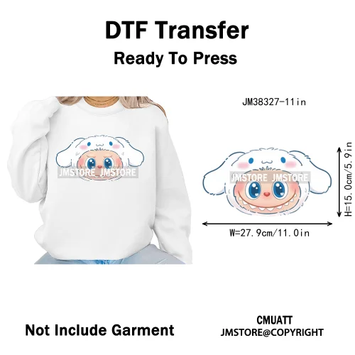 New Cartoon Costume Monster Dolls Lover DTF Printing Decals Iron on Washable Transfers Stickers Ready to Press for T-shirts