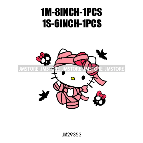 Cartoon Horror Character Halloween Vibes Pumpkin Killer Logos Iron On DTF Transfers Stickers Ready To Press For Hoodies