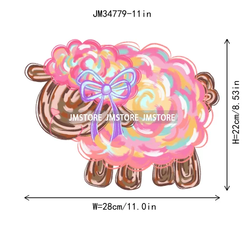 The Lord is my Shepherd Easter Christian Spring Floral Easter Bunny Bow Iron On DTF Transfer Stickers Ready To Press For Clothes