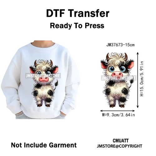 15cm 5.9in Kid Cute Silly Baby Pet Animal Iron On DTF Heat Transfer Sticker For Clothes Vinyl Thermal Washable T-Shirts Decals